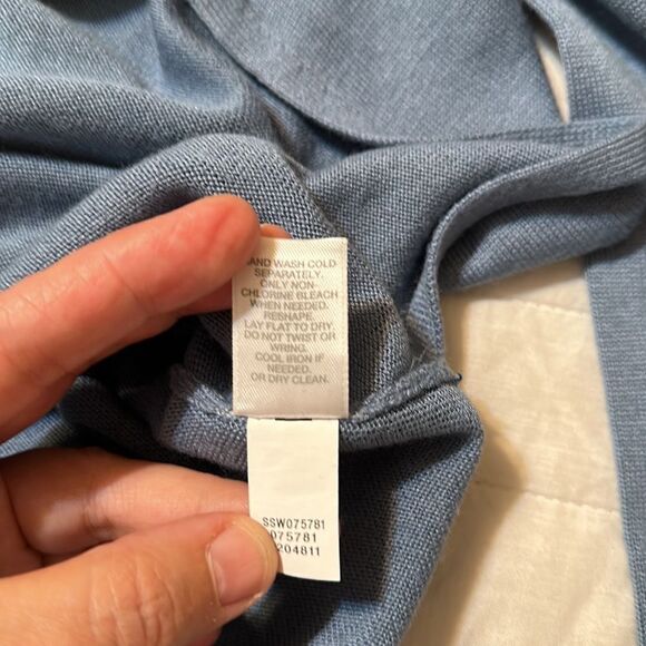 J. Jill M Light Blue Fine Knit Wool Blend Sweater Tunic - Picture 10 of 10